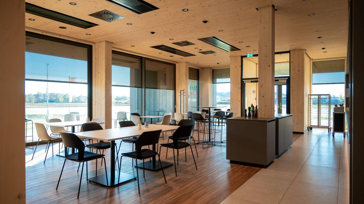 The new office building of HASSLACHER PREDING Holzindustrie, canteen