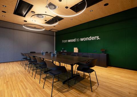 The new office building of HASSLACHER PREDING Holzindustrie, meeting room
