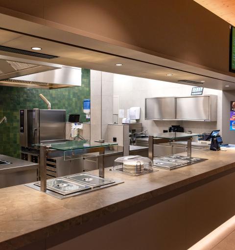The new office building of HASSLACHER PREDING Holzindustrie, canteen kitchen